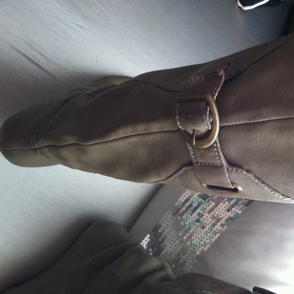 Leather taupe/grey boots size 7 - Picture 2 of 4