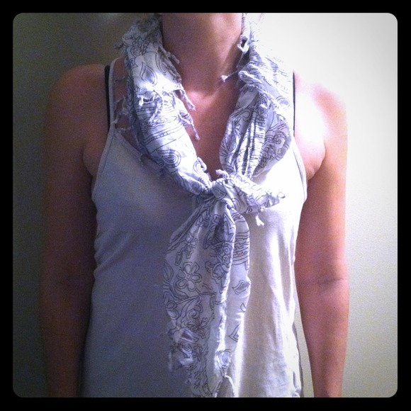 White and blue scarf