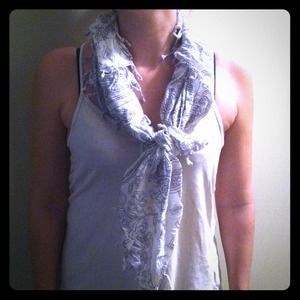 White and blue scarf