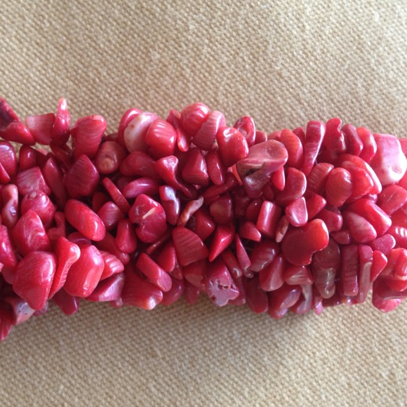 Vintage bracelet in pink to red coral tones - Picture 2 of 2