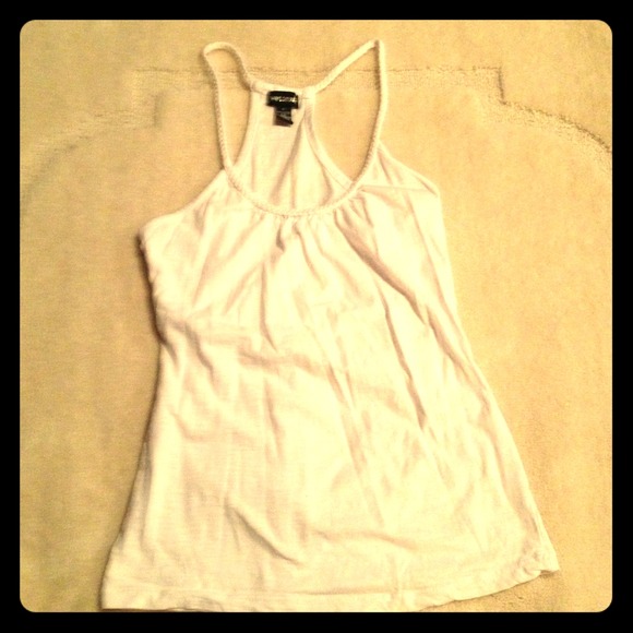 White tank with braid detail