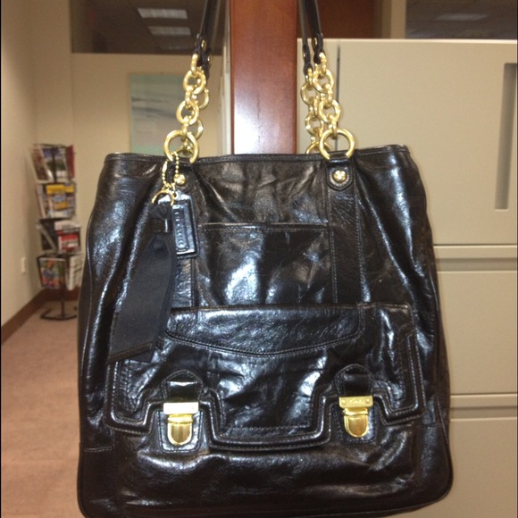 Authentic Coach Brown Leather Tote Bag - Picture 1 of 4