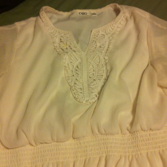 Cream crepe silk top