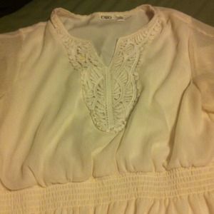 Cream crepe silk top