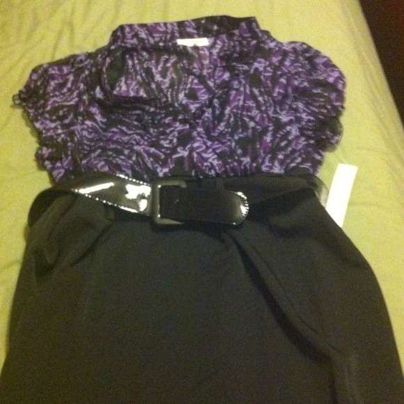 Purple/black work or evening dress