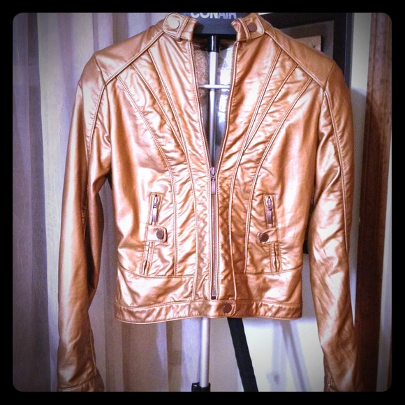 REDUCED AGAIN!! Gold faux leather jacket