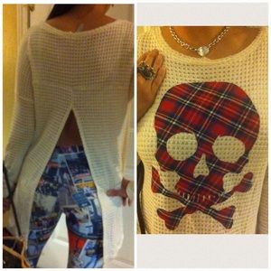 Very Hot Skull Print Long Sleeve Top