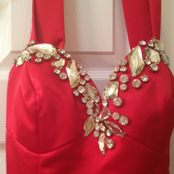 Sherri hill red evening dress, size 6 - Picture 3 of 4