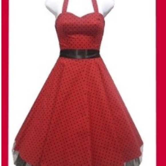 Polka dot halter dress