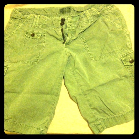 green cargo shorts