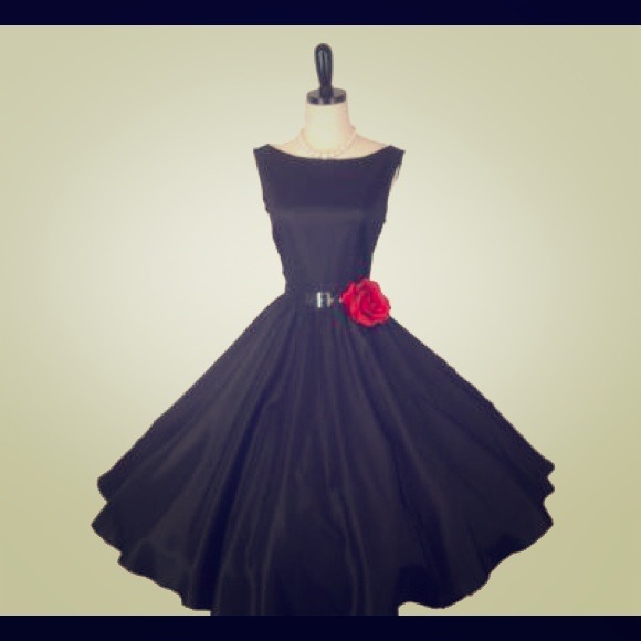 Retro 1950s Vintage Style Satin Party Dress