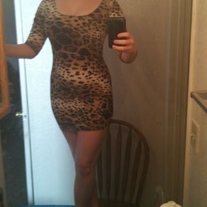 Leopard print mini dress
