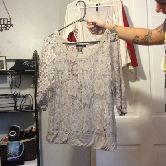 SOLD*******Beige love culture top