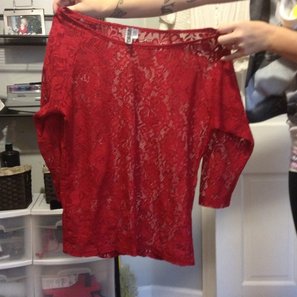 SOLD*****Red lace top