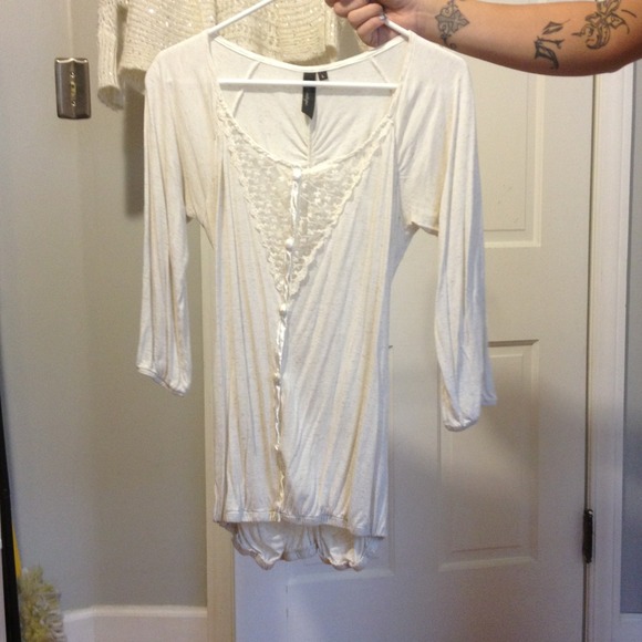 SOLD****cream colored bke boutique top