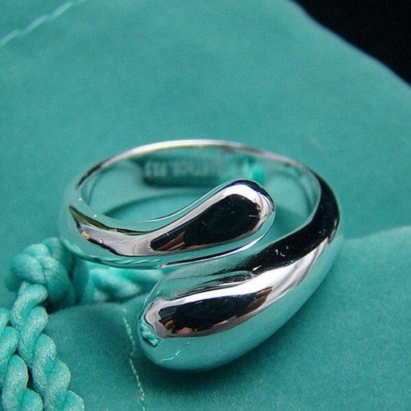 925 silver water drop ring
