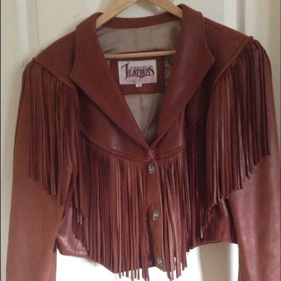 Leather fringe jacket