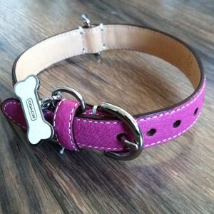 *RESERVED* Auth Coach pink leather dog collar NWOT