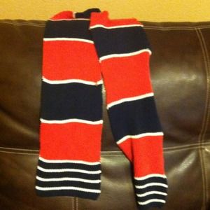 Boys Orange/Black/White knit scarf