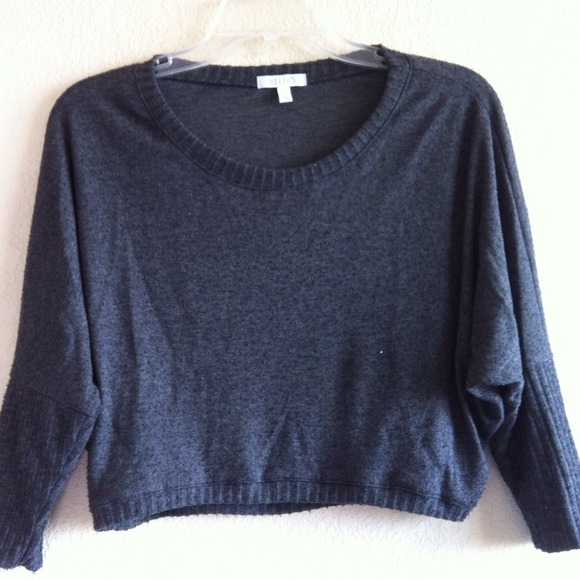 Charcoal Gray Crop Top Sweater