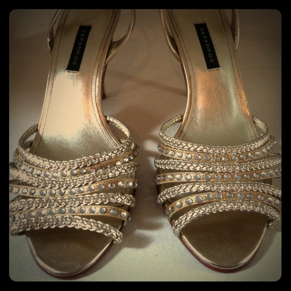 Gold Metallic Evening Sandals