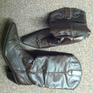 Classic brown cowboy boots ..