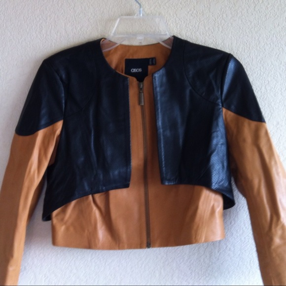 Asos Contrast Biker Leather Jacket