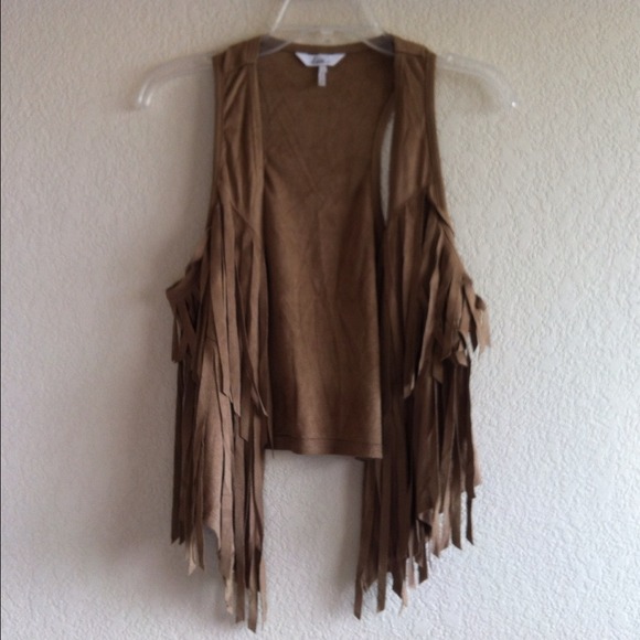 Kirra Tan Fringed Vest NEW