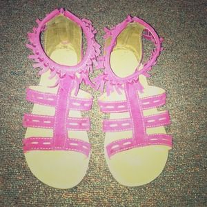 Pink leather sandals