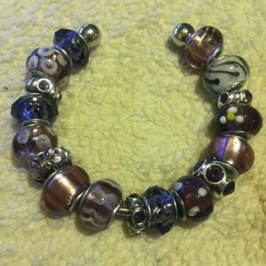 Pandora Like Bangle/Cuff Bracelet.