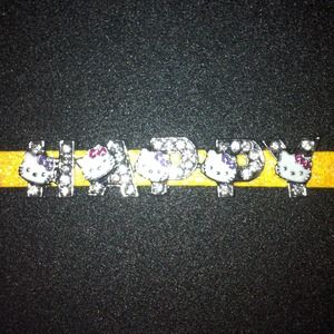 Bling Hello Kitty Slide Charms "HAPPY" Bracelet