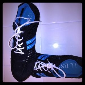 Black & Aqua Blue Guess Gym Shoes