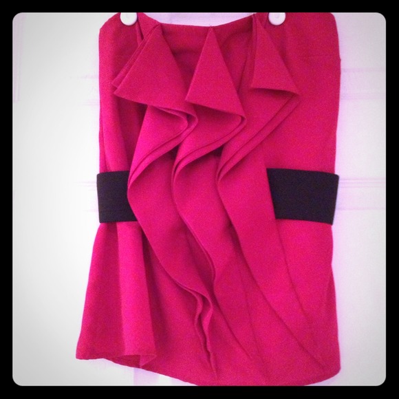 ❌SOLD IN BUNDLE❌Fuschia Ruffle Tube Top