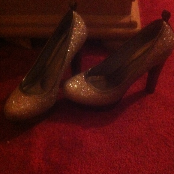 High heels. Sparkle purple, silver, pink! One once