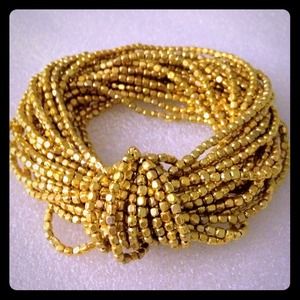 Gold Metal Beaded Bracelet