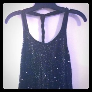 Sequin T-back top