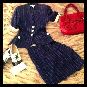 Dior Dresses & Skirts - Stunning Vintage Pinstriped Dior Skirt Suit 2 Dior Dresses & Skirts - Stunning Vintage Pinstriped Dior Skirt Suit 2