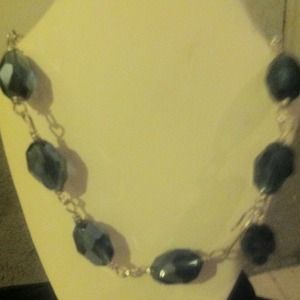 Blue effervescent crystals w/sterling silve anklet