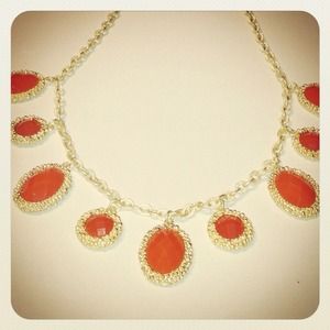 Orange and Frosted Golden Necklace