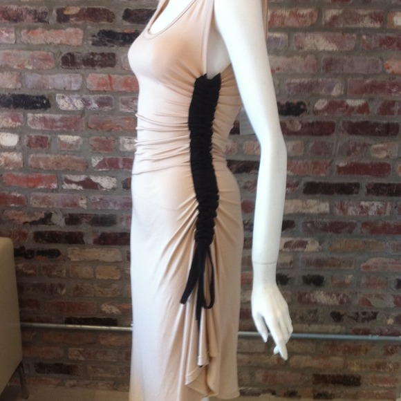 Nude Dress with Ruching - Picture 2 of 3