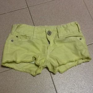 Neon shorts.