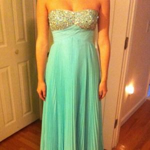 Aqua Night Moves Prom Dress: Size 2