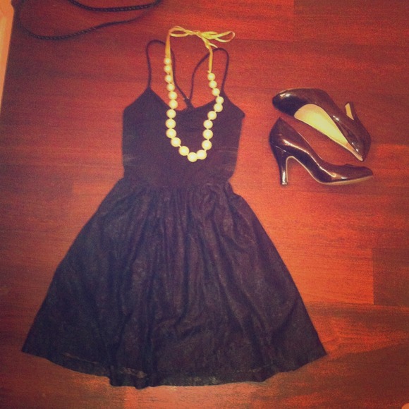 🔴SOLD in bundle. Black Lacey Babydoll Dress - Picture 1 of 3