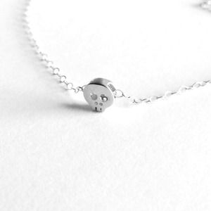 Tiny Silver Skull Necklace