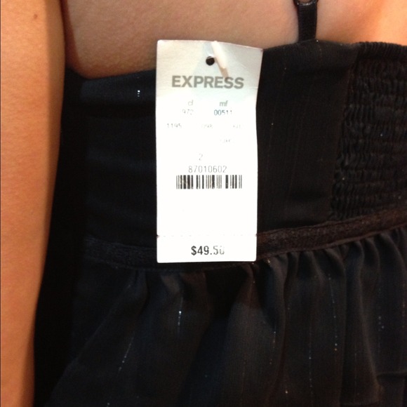 NWT:Black Ruffle tank Strap(Teal too) by Express - Picture 2 of 3