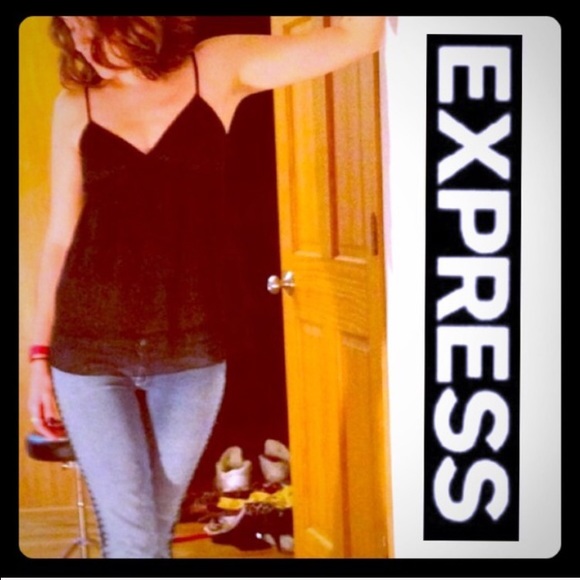 NWT:Black Ruffle tank Strap(Teal too) by Express - Picture 3 of 3