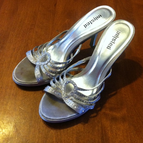 Silver bling heels
