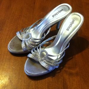 Silver bling heels