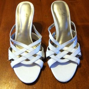 White strappy heels