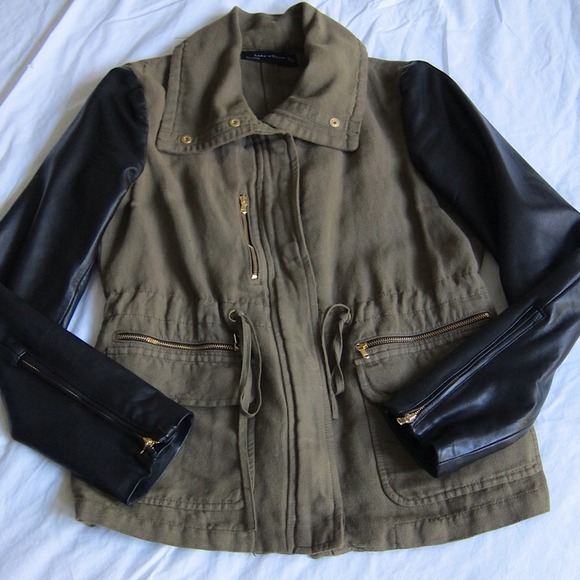 Zara Leather Sleeves Jacket